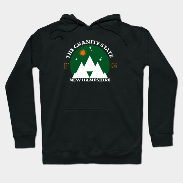 The Granite State, New Hampshire Hoodie by TaliDe